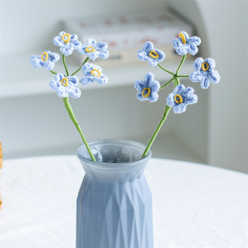 Hand-knitted Finished Yarn Bouquet Of Knitted Artificial Flowers 59