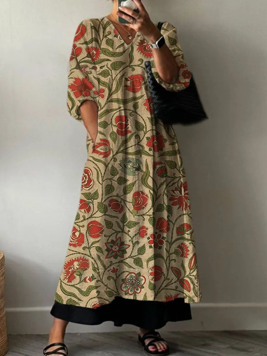 Printed European And American Summer Urban Casual Loose Dress Women - Bj239040620539-Xl