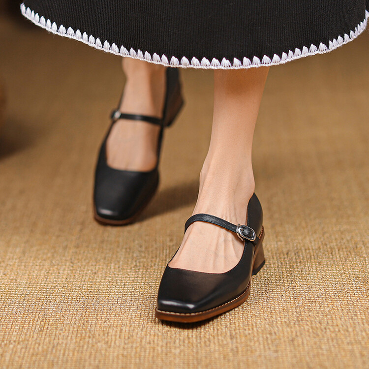 Retro Chunky-heeled Elegant Womens Shoes