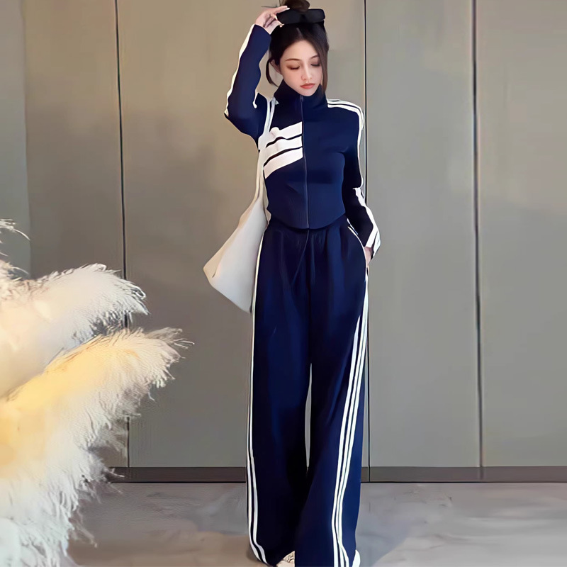 Women's Sweater Wide Leg Pants Suit