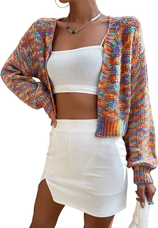 Women's Retro Colorized Sweater Casual Jacket Color - Shop at LoveMi