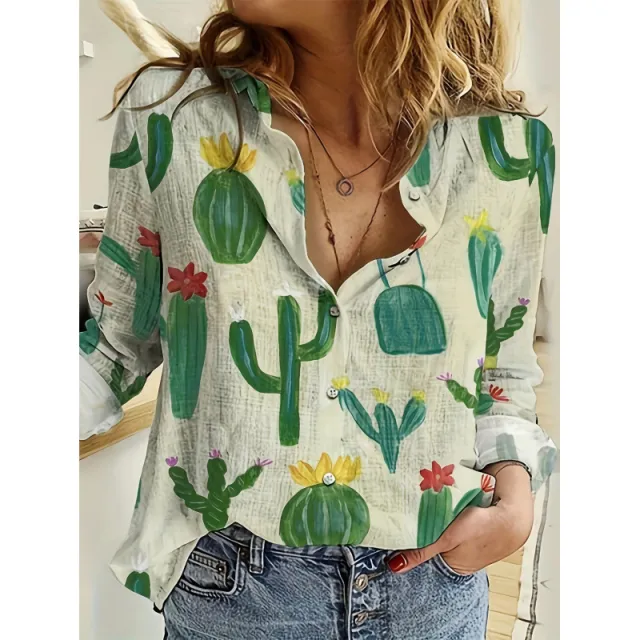 Women's 3d Printed Polka Dot Butterfly Long Sleeve Turn down Collar Casual Shirt Style 7 5Xl - Shop at LoveMi