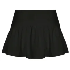 Solid Colour And V-neck Hollow Out Strap Short Exercise Skirt Suit - Black Skirt - View 1