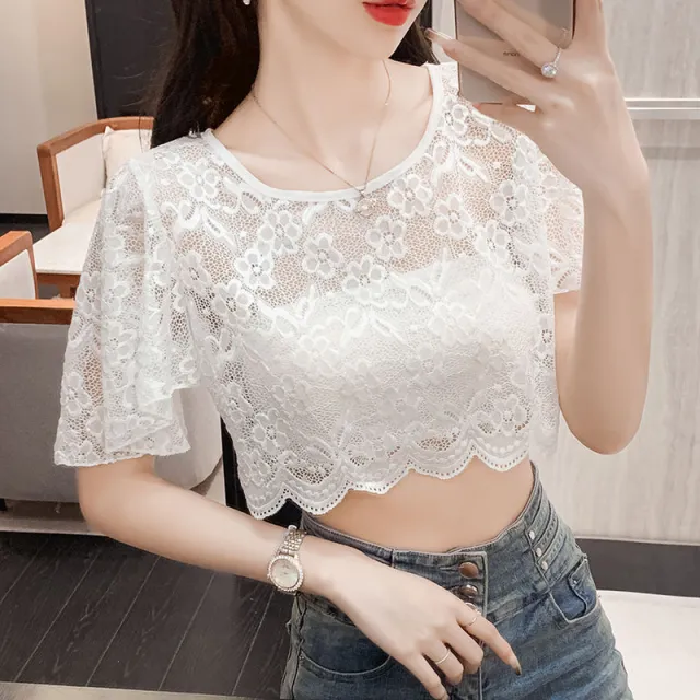 Fashionable All match Ultra thin Mesh Base Blouse For Women White - Shop at LoveMi