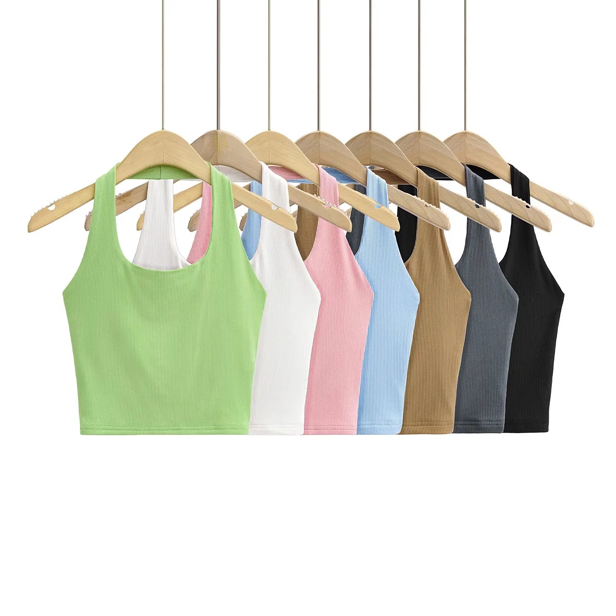Women's Vest Halter Top Summer Slim-fit Solid Color