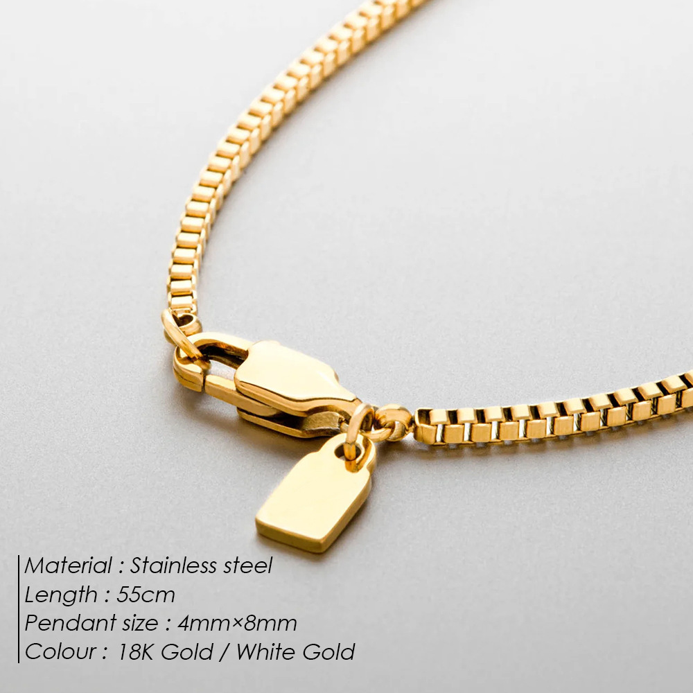Light Luxury Stainless Steel Square Necklace Ornament