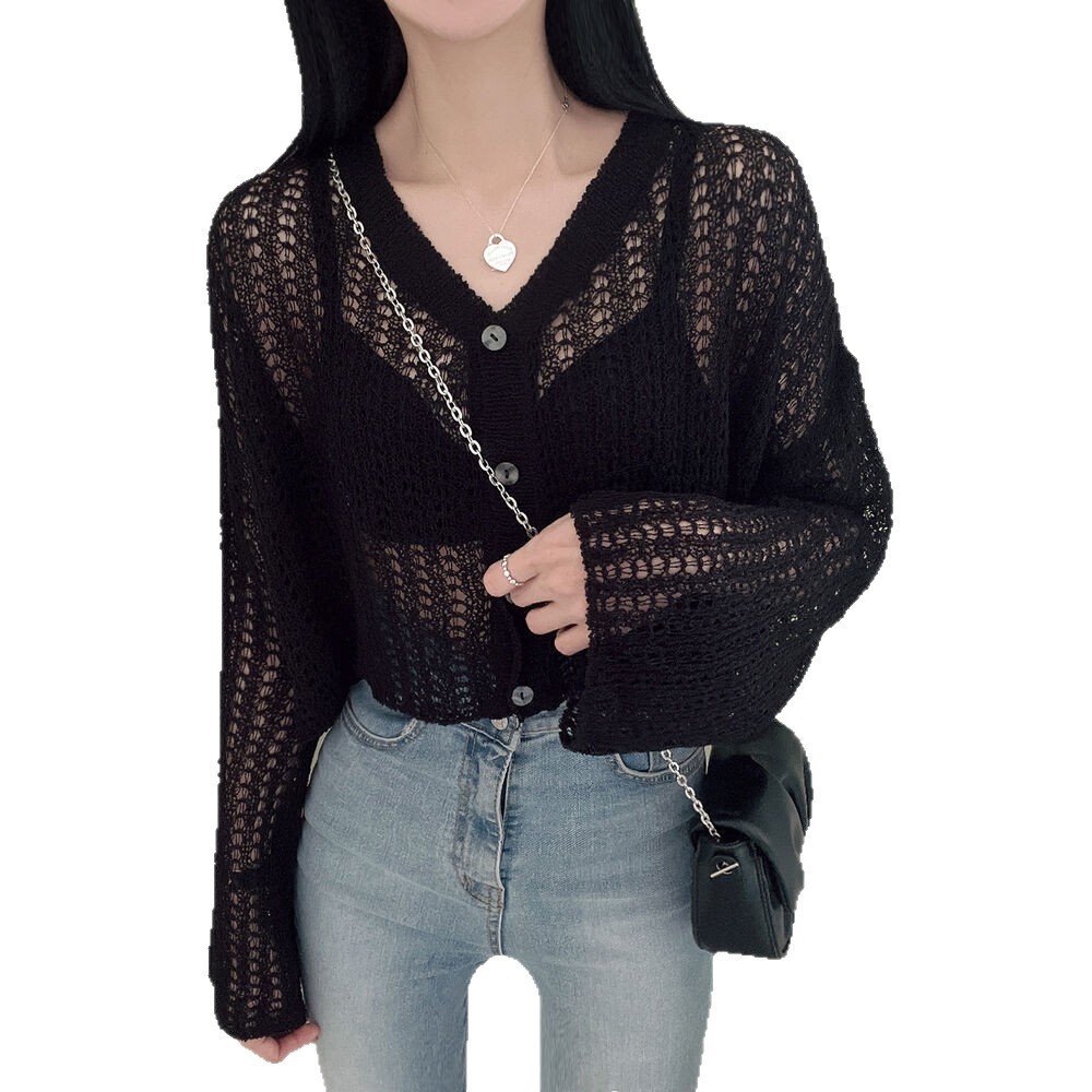 Thin Long Sleeve Cable-knit Sweater Women