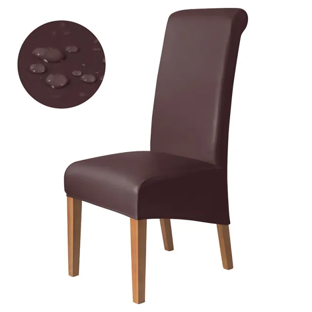 Technology Cloth Waterproof PU Leather Elastic Chair Cover Coffee - Shop at LoveMi