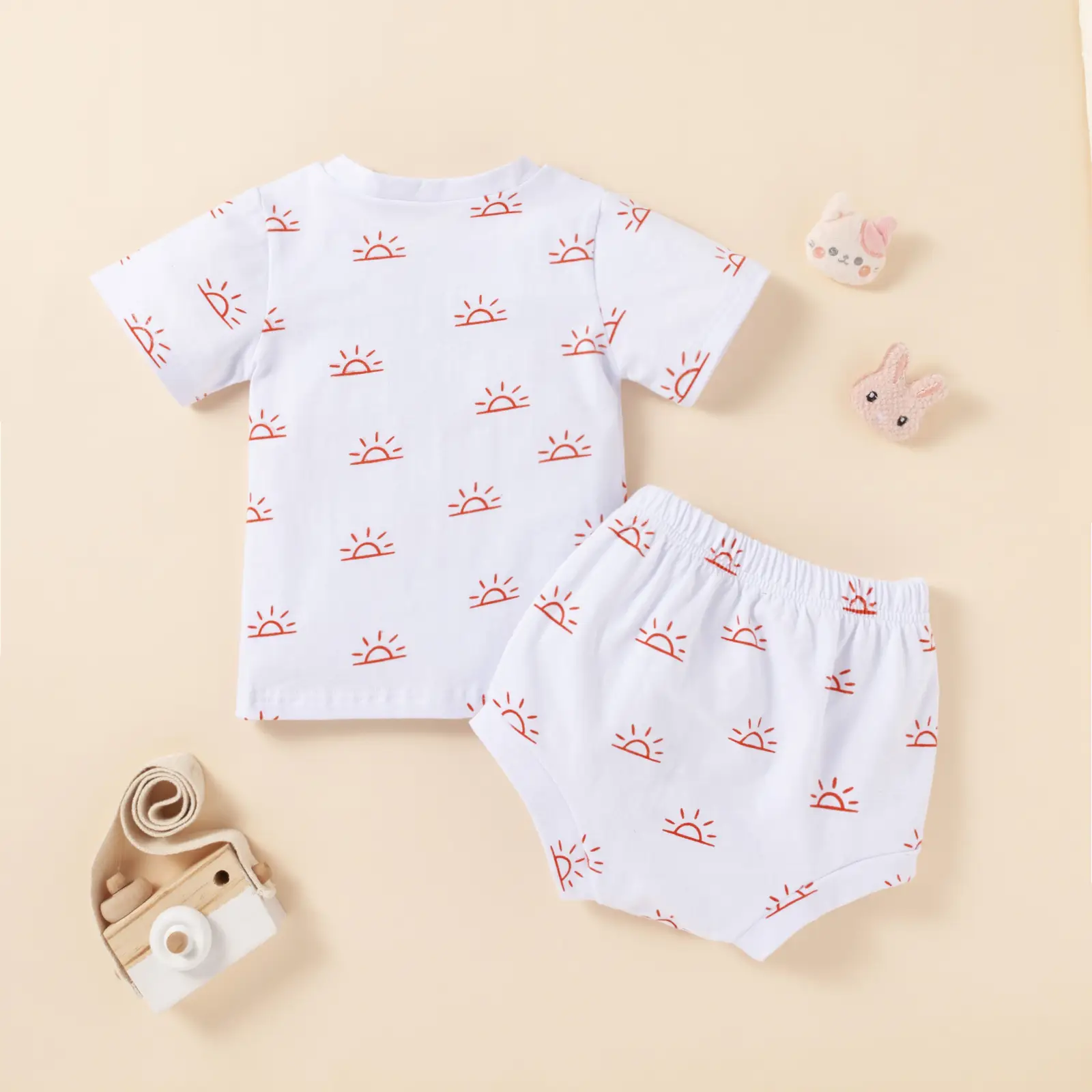 Children's Suit Summer New Sun Print Short-sleeved Shorts Two-piece Set