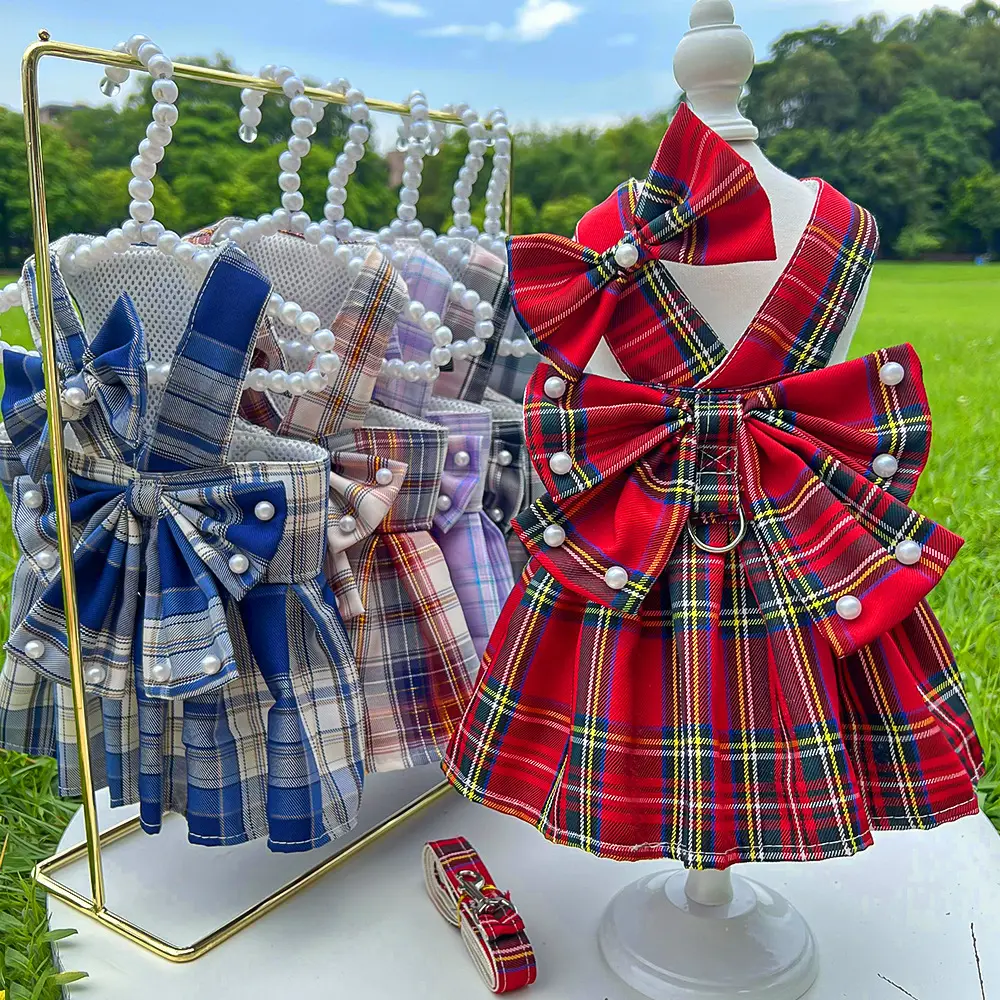 Pet JK-style Plaid Dog Dress