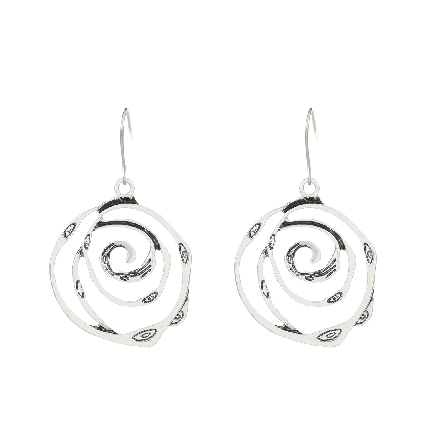 Fashion Special-interest Creative Long Vintage Hollow Circle Vortex Earrings For Women