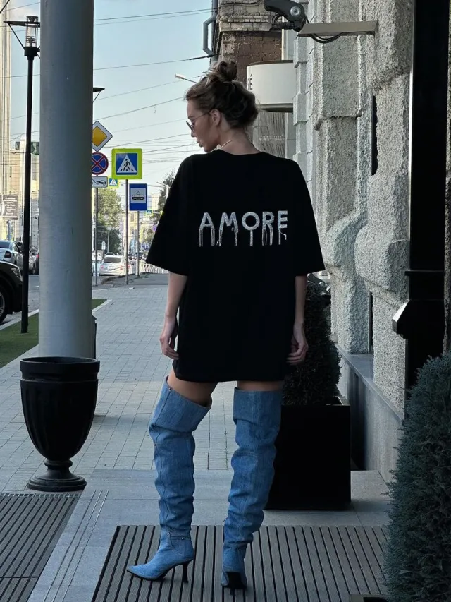 American High Street Casual Loose fitting T shirt Women Black - Shop at LoveMi