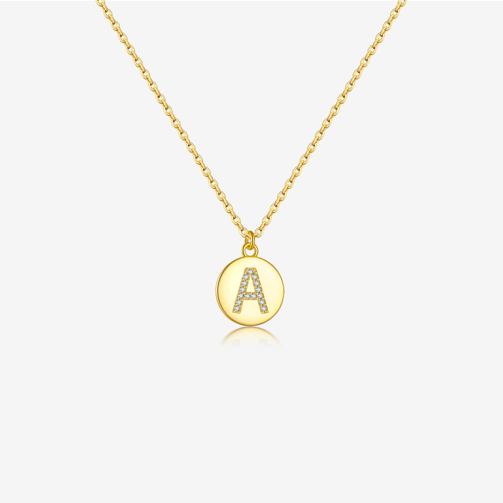 Sterling Silver English Letter Necklace Round Plate Pendant Colorful Personality High Sense
