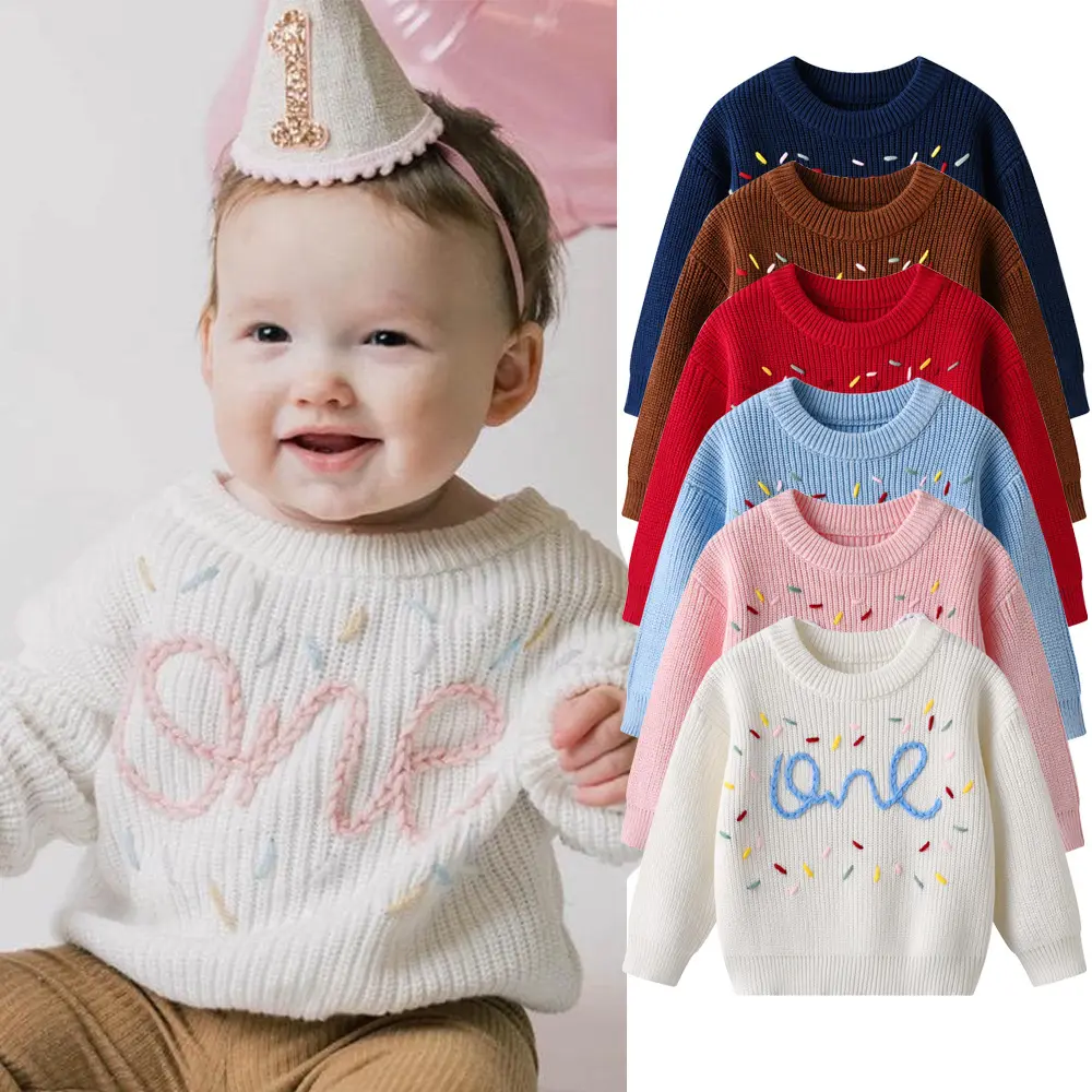 Girls Sweater Childrens With Embroidery