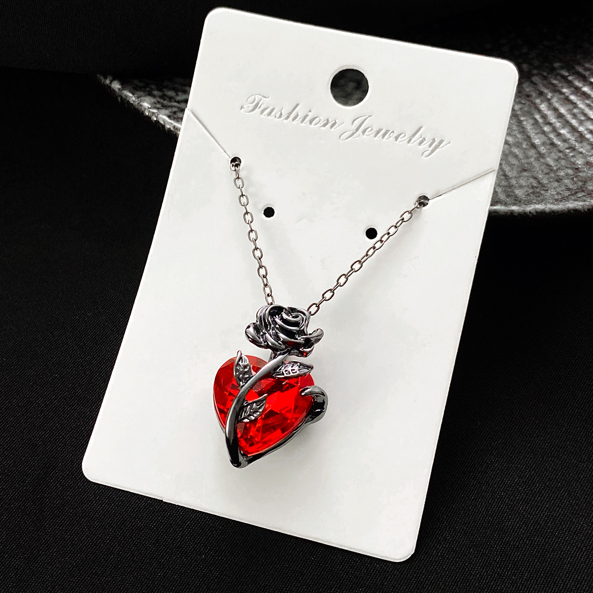 Creative Heart Rose Flower Ladies Clavicle Chain Pendant