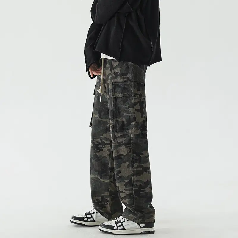 Men's American Style Loose Straight Washed Jeans