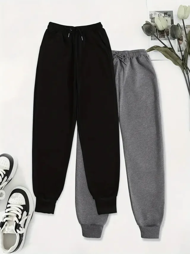 Popular Women's Casual Jogger Pants Straight leg Pants Slant Pants Black - Shop at LoveMi