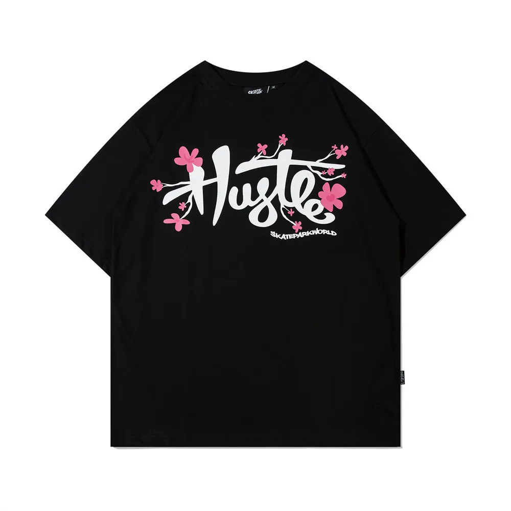 Creative Printing Flower Short Sleeve Men And Women