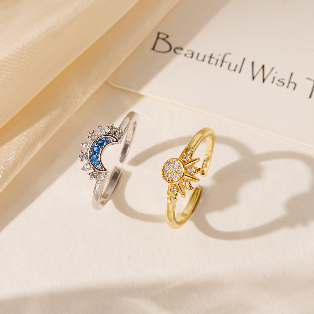 Minimalist And Personalized Sun-and-moon Co-brightening Stackable Ring