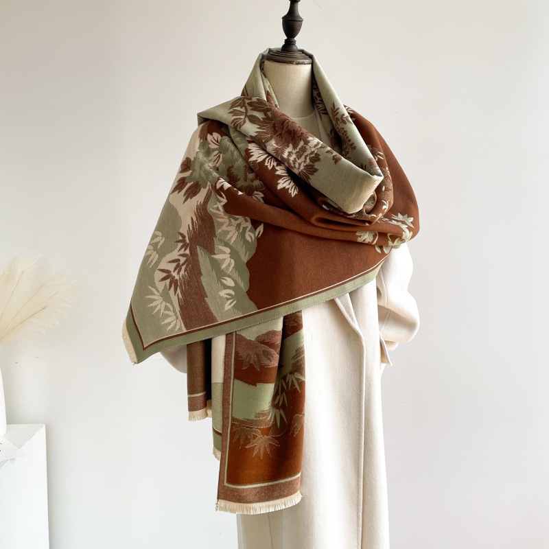Shanshui Huanyu Winter Office Cashmere-like Warm Scarf