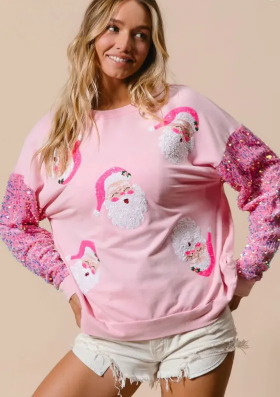 European And American Women's Clothing Christmas Long sleeved Sweater Pink - Shop at LoveMi