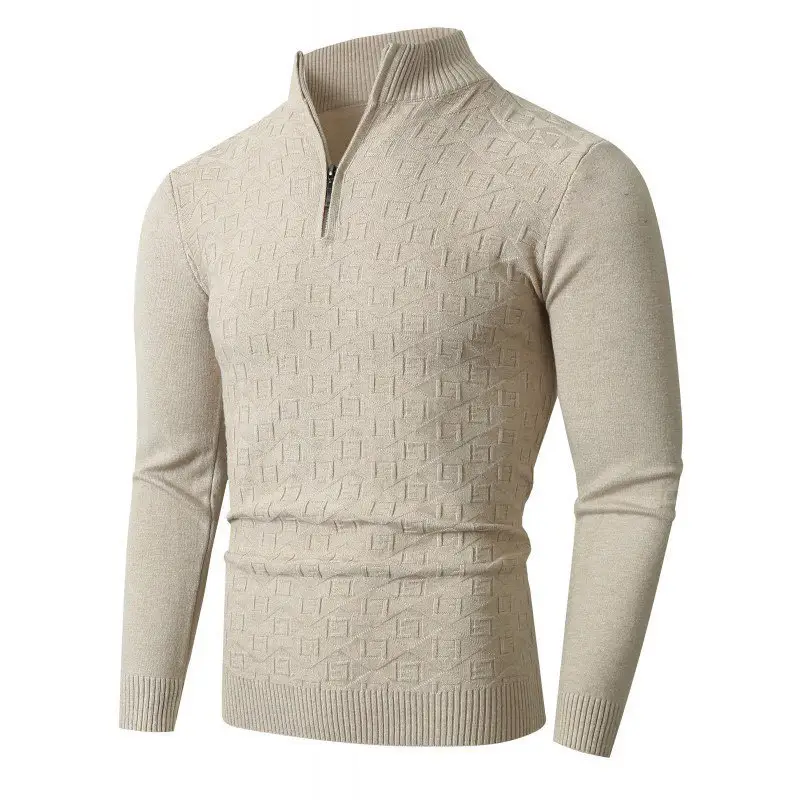 Mens Trendy Slim-fit Solid-color Thermal Sweater