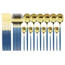24Pcs Blue Gold