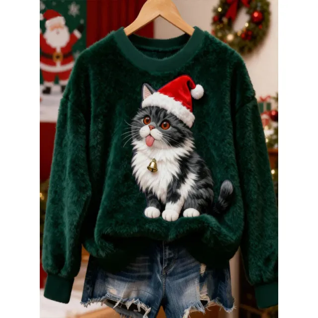 3D Digital Print Pattern Christmas Women's Flannel Sweatshirt Gzyjlnwy13112102 - Shop at LoveMi