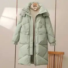 Women's Mid-length Cotton-padded Coat Thickened Warm Plus Size Coat - Green - View 1