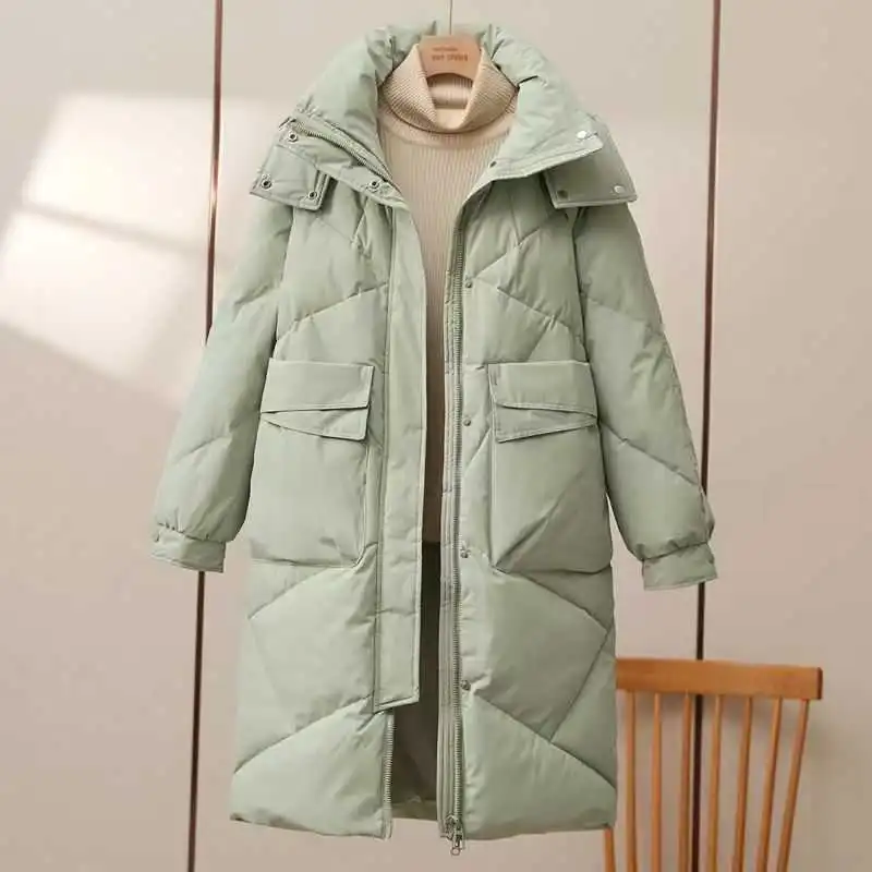 Women's Mid-length Cotton-padded Coat Thickened Warm Plus Size Coat - Green
