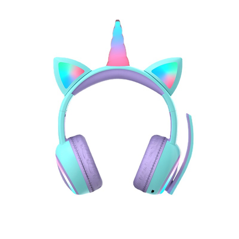 Glowing Bluetooth Headset Cat Ear Children's Headphones Crown Headset - Image 8