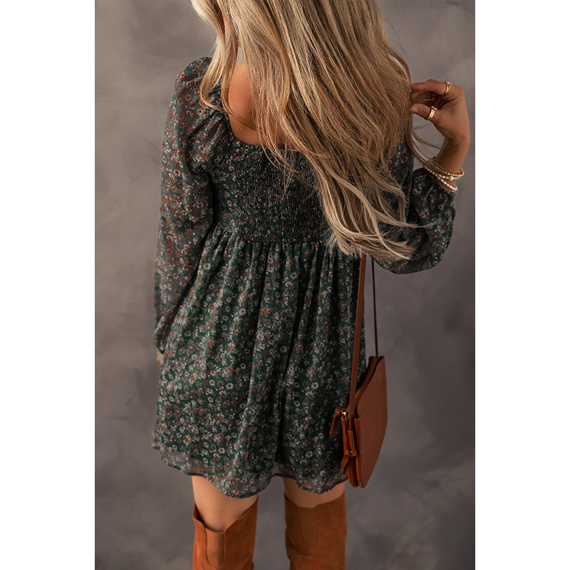 Floral Print Long Sleeve Dress, picture 4 of 8