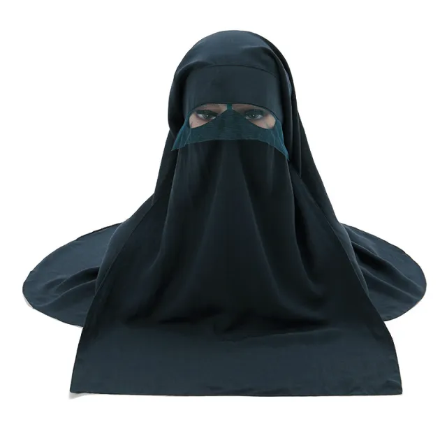 Chiffon Headscarf Mask Sun proof Set Dark Green - Shop at LoveMi