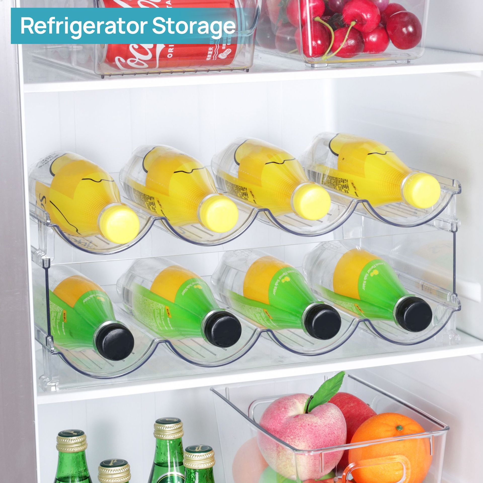 Title 2, Transparent Removable Water Bottle Storage Rack