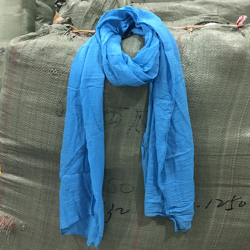 Solid-color Woven Cotton-linen Scarf For Women 4