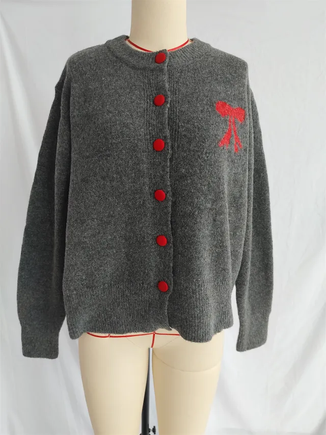 Autumn New Long Sleeve Sweater Short Top Dark Gray - Shop at LoveMi