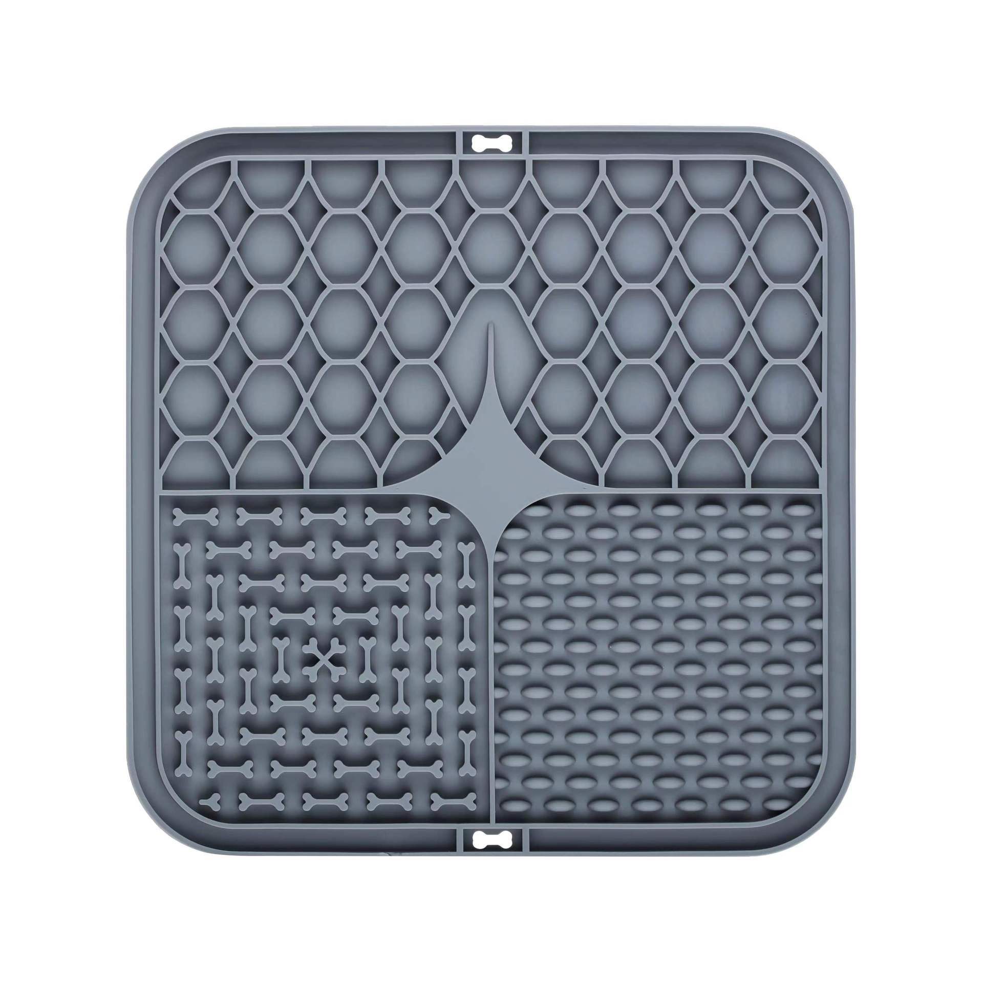 Bottom Suction Cup Non-slip Silicone Pet Slow Food Mat - Bottom Suction Cup Non-slip Silicone Pet Slow Food Mat Gray