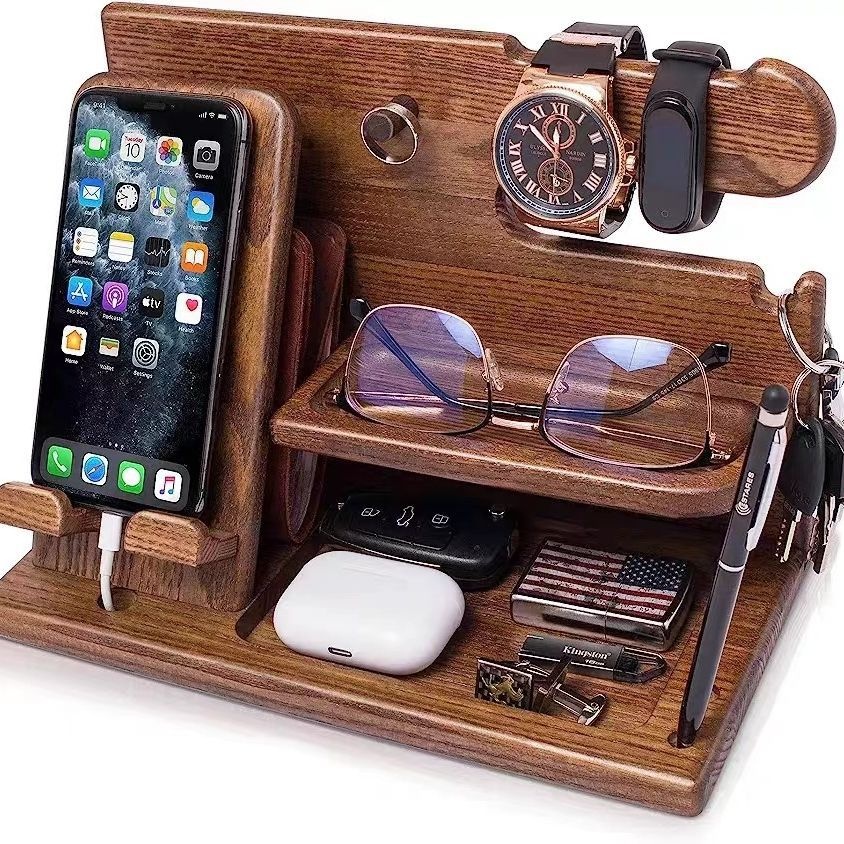 Solid Wood Phone Stand Desktop Creative Storage Rack - Image 8
