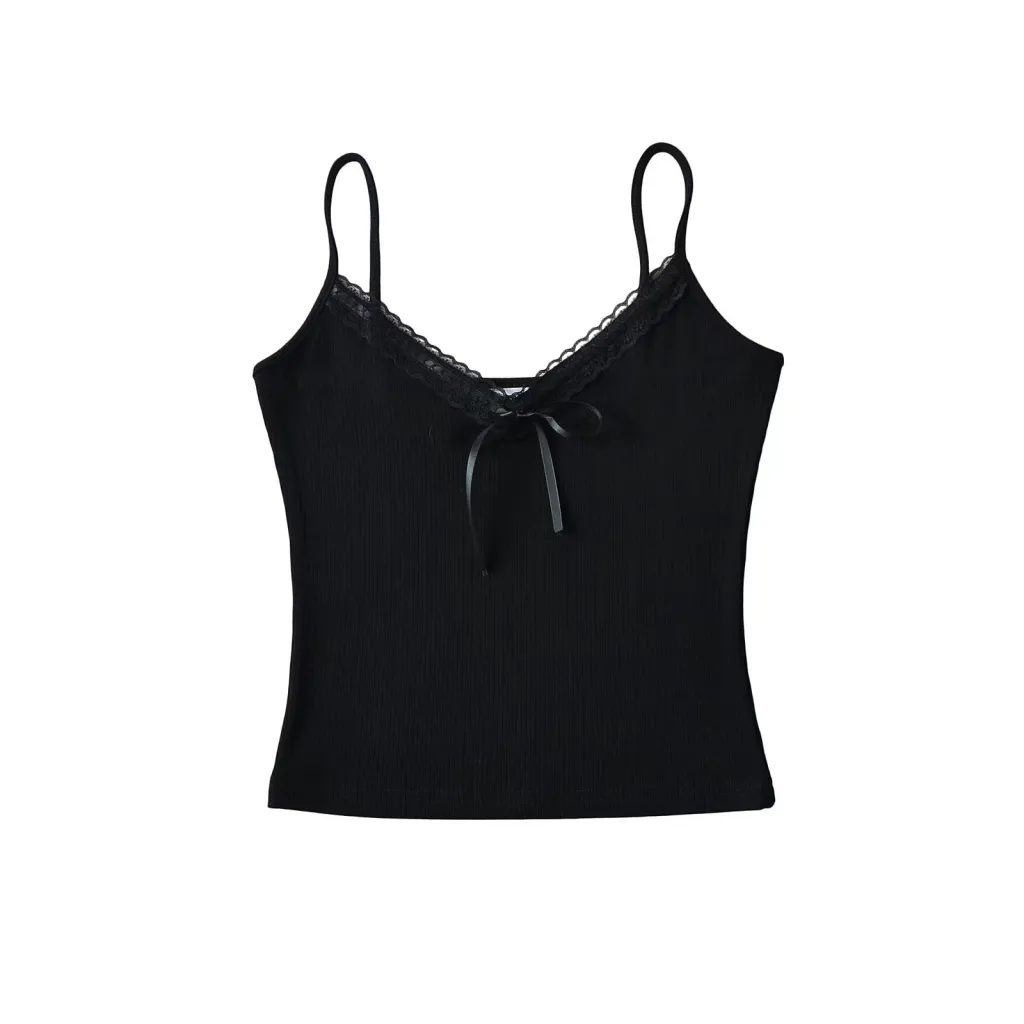 New Pure Desire Lace Splicing Sling Beauty Back - Black