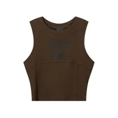 Cropped Camisole Slim Fit Slimming Letters Vest For Women - Maroon - View 1