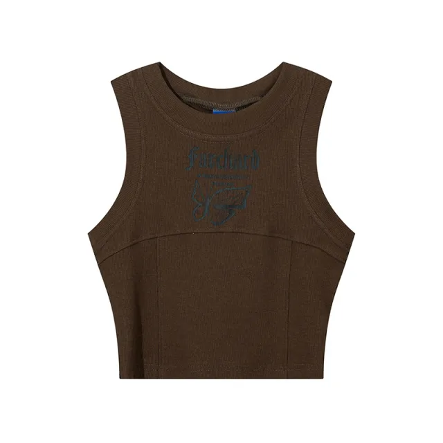 Cropped Camisole Slim Fit Slimming Letters Vest For Women Maroon - Shop at LoveMi