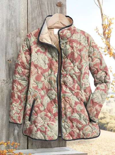 Womens Stylish Cotton padded Coat With A Printed Design Style 1 2Xl - Shop at LoveMi