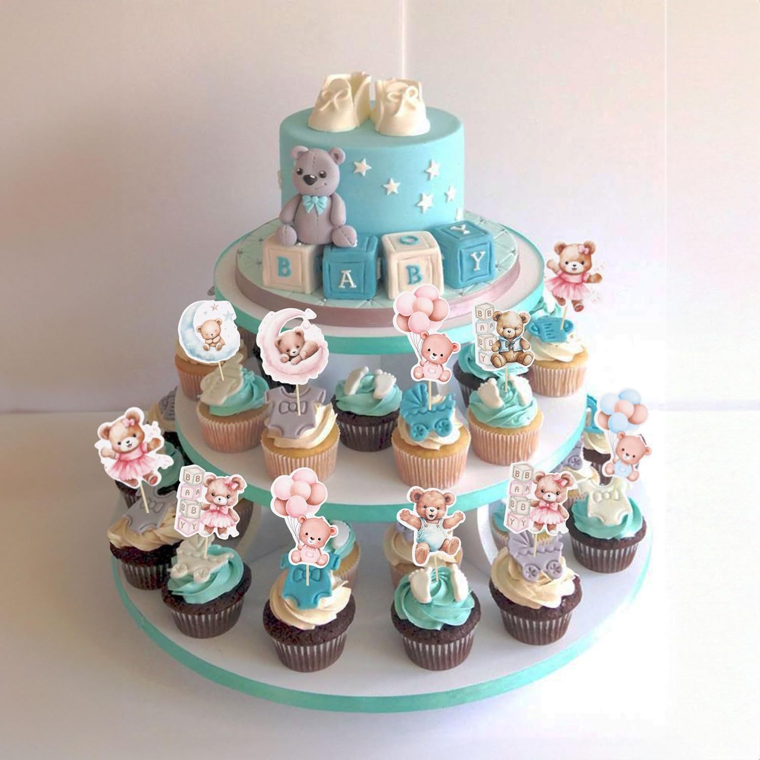 Baby Bear Birthday Cake Decoration Card Inserts