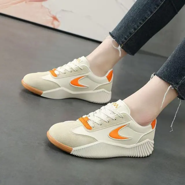 Soft Leather Casual Sneaker Soft Bottom Portable Traveling Beige - Shop at LoveMi