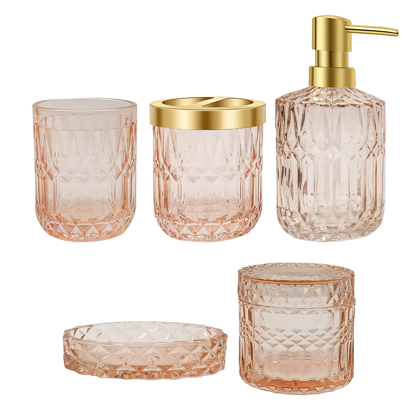 Light-luxury Glass Dispensers For Bathroom Lotions And Hand Soap