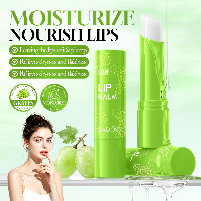 All-English SADOER Green Grape Fruit Moisturizing Lip Balm 4
