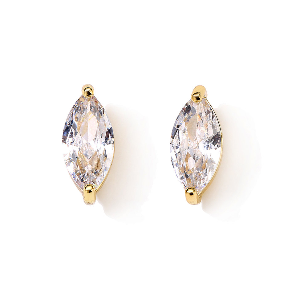 Single Marquise-cut Zircon Earring Versatile Stud Earrings