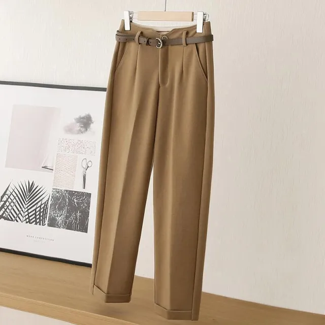 Female Slimming And Age Reducing High Waisted Casual Pants Coffee - Shop at LoveMi