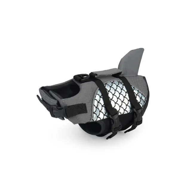 Pet Football Pattern Fish Tail Life Jacket Silver - Shop at LoveMi