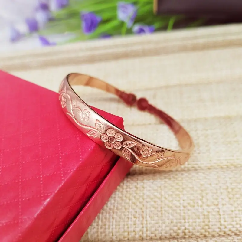 Handmade Brass And Copper Fu Character Garlic-head Bracelet